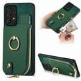 thumbnail image 1 of Feishell for Samsung Galaxy A53 5G Wallet Case, Zipper Purse with 360 Rotatable Ring Kickstand, Premium PU Leather Shockproof Magnetic Buckle Credit Card Slots Holder Phone Case for Women Men,Green, 1 of 9