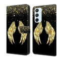 thumbnail image 1 of Feishell for Samsung Galaxy A54 5G Slim Wallet Case with Fashion Colorful Pattern Painted,Luxury PU Leather Magnetic Flip Stand Card Slots Pocket Phone Case,Golden Wings, 1 of 8