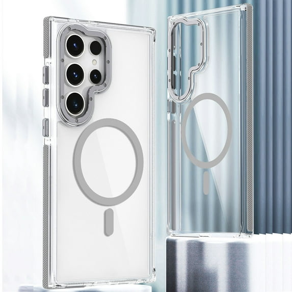 Feishell for Samsung Galaxy A54 5G Transparent Case, Compatible with MagSafe Charging, Colored Bumper, Enhanced Screen & Camera Protection, Shockproof Clear Case for Samsung Galaxy A54 5G,Grey