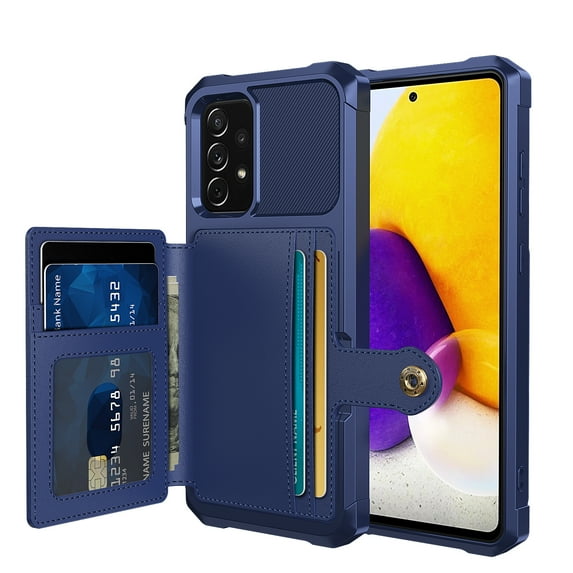 Feishell for Samsung Galaxy A72 Wallet Case, with ID&Credit Card Holder Slots Pockets Wallet Back Cover Stand Flip Folio Leather Magnetic Absorption Cover For Samsung Galaxy A72, Darkblue