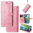 thumbnail image 1 of Feishell for Samsung Galaxy Note 20 Cartoon Cute Wallet Case, Cat Dog Style Flip with ID Card Holder Premium PU Leather Cases with Wrist Strap, Magnetic Closure Folio Kickstand Phone Cover, Pink, 1 of 10