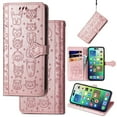 thumbnail image 1 of Feishell for Samsung Galaxy Note 20 Cartoon Cute Wallet Case, Cat Dog Style Flip with ID Card Holder Premium PU Leather Cases with Wrist Strap, Magnetic Closure Folio Kickstand Phone Cover, Rosegold, 1 of 10