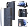 thumbnail image 1 of Feishell for Samsung Galaxy S21 (6.2 inch) Wallet Case for Women Men,Premium PU Leather Magnetic Clasp Zipper 9 Card Slots Folio Flip Holder Shockproof Purse Phone Case with Wrist Strap,Blue, 1 of 8