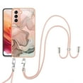 thumbnail image 1 of Feishell for Samsung Galaxy S21 Case with Detachable Crossbody Strap, Fashion Marble Pattern Glossy Cover for Women Girls, Slim Fit Anti-Scratch Phone Case for Samsung Galaxy S21,Rosegold, 1 of 7