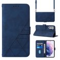 thumbnail image 1 of Feishell for Samsung Galaxy S21 FE 5G Crossbody Wallet Case with Removable Adjustable Shoulder Strap,Premium PU Leather Magnetic Clasp Flip Stand Card Slots Phone Cover for Women Men,Blue, 1 of 9