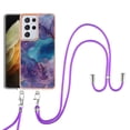 thumbnail image 1 of Feishell for Samsung Galaxy S21 Ultra Case with Detachable Crossbody Strap, Fashion Marble Pattern Glossy Cover for Women Girls, Slim Fit Anti-Scratch Phone Case for Samsung Galaxy S21 Ultra,Purple, 1 of 7