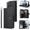 thumbnail image 1 of Feishell for Samsung Galaxy S22 (6.1 inch) Wallet Case for Women Men,Premium PU Leather Magnetic Clasp Zipper 9 Card Slots Folio Flip Holder Shockproof Purse Phone Case with Wrist Strap,Black, 1 of 8