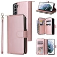 thumbnail image 1 of Feishell for Samsung Galaxy S22 (6.1 inch) Wallet Case for Women Men,Premium PU Leather Magnetic Clasp Zipper 9 Card Slots Folio Flip Holder Shockproof Purse Phone Case with Wrist Strap,Rosegold, 1 of 8