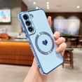thumbnail image 1 of Feishell for Samsung Galaxy S22 Plus (6.6 inch) Cute Love Heart Pattern Case for Women Girls,Compatible with Magsafe Charging,Luxury Plating Edge Soft Silicone Shockproof Slim Phone Case,Blue, 1 of 6