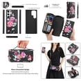thumbnail image 1 of Feishell for Samsung Galaxy S23 Crossbody Wallet Detachable Case,for Women Girls,Flower Pattern PU Leather RFID Blocking Card Slots Zipper Large Capacity Phone Case with Shoulder & Hand Strap,Black, 1 of 12