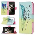 thumbnail image 1 of Feishell for Samsung Galaxy S23 FE (6.4 inch) Case,Fashion Painted Pattern PU Leather Shockproof Magnetic Clasp Flip Cover with Card Slots Kickstand Wallet Phone Case,B-Feather, 1 of 8