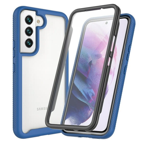 Feishell Samsung Galaxy S23 FE Case Built-in Screen Protector Clear Rugged 360 Full Body Protective Shockproof Hard Back Soft TPU Defender Dual Layer Heavy Duty Bumper Anti-Scratch Case, Darkblue
