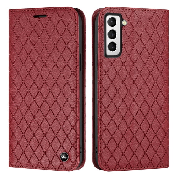 Feishell for Samsung Galaxy S23 Plus Wallet Case with RFID Blocking Protection Card Slots,Shockproof Luxury PU Leather Magnetic Closure Flip Kickstand Anti-Scratch Full Protection Phone Case,Red
