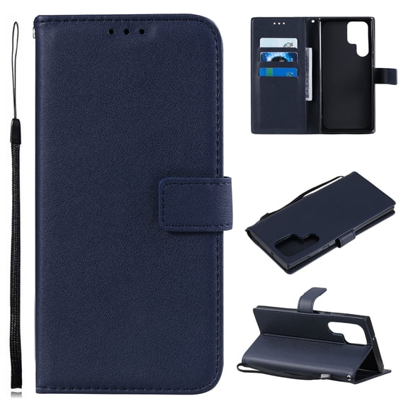 Feishell for Samsung Galaxy S23 Ultra 6.8 Inch Wallet Case for Women Men Durable PU Leather Magnetic Buckle Folio Flip Stand Protective Phone Case with Card Slots & Kickstand,Darkblue