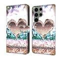 thumbnail image 1 of Feishell for Samsung Galaxy S23 Ultra Slim Wallet Case with Fashion Colorful Pattern Painted,Luxury PU Leather Magnetic Flip Stand Card Slots Pocket Phone Case,Pink Diamond Heart, 1 of 8