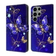 thumbnail image 1 of Feishell for Samsung Galaxy S23 Ultra Slim Wallet Case with Fashion Colorful Pattern Painted,Luxury PU Leather Magnetic Flip Stand Card Slots Pocket Phone Case,Diamond Butterflies, 1 of 8