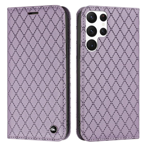 Feishell for Samsung Galaxy S23 Ultra Wallet Case with RFID Blocking Protection Card Slots,Shockproof Luxury PU Leather Magnetic Closure Flip Kickstand Anti-Scratch Full Protection Phone Case,Purple