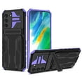thumbnail image 1 of Feishell for Samsung Galaxy S24 FE Wallet Case Credit Card Holder Stand Kickstand Rugged Hard PC + Soft TPU Shockproof Heavy Duty Armor [Military Grade Protection] Grip Phone Case, Purple, 1 of 9