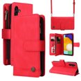 thumbnail image 1 of Feishell for Samsung Galaxy S24 Plus 6.7 inch Zipper Wallet Case with Wrist Strap & Shoulder Strap,Premium PU Leather Magnetic Clasp Flip Holder Card Slots Crossbody Phone Case for Women Men,Red, 1 of 18