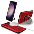 thumbnail image 1 of Feishell for Samsung Galaxy S25 Armor Case Stand, [Compatible with MagSafe] Military Grade Drop Protection Rugged Shockproof Grip Hard Heavy Duty Bumper Car Magnetic Cover, Red, 1 of 10