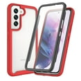 thumbnail image 1 of Feishell Samsung Galaxy S25 Case Built-in Screen Protector Clear Rugged 360 Full Body Protective Shockproof Hard Back Soft TPU Military Dual Layer Heavy Duty Bumper Anti-Scratch Cover Case, Red, 1 of 4