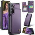 thumbnail image 1 of Feishell for Samsung Galaxy S25 Case with Card Holder, Wallet Case for Women Men with RFID Blocking, Durable PU Leather Kickstand Magnetic Clasp Shockproof Phone Case,Purple, 1 of 9