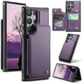 thumbnail image 1 of Feishell for Samsung Galaxy S25 Ultra Case with Card Holder, Wallet Case for Women Men with RFID Blocking, Durable PU Leather Kickstand Magnetic Clasp Shockproof Phone Case,Purple, 1 of 9