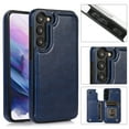 thumbnail image 1 of Feishell for Samsung Galaxy S25+ Wallet Case with Card Holder,Double Magnetic Clasp Back Flip Kickstand Durable PU Leather Shockproof Card Slots Protective Phone Case for Women Men, Darkblue, 1 of 9