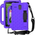 thumbnail image 1 of Feishell For Samsung Galaxy Tab A 8.0 Tablet 2017 Release Model SM-T380/T385 Pencil Holder Adjustable Shoulder/Hand Strap Kickstand Rubber Three Layer Convertible Handle Cover Kids Friendly, Purple, 1 of 9