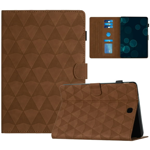 Feishell for Samsung Galaxy Tab A 8.0-inch SM-T350/P350 Case, Embossed PU Leather Wallet Case with Multiple Angles Kickstand & Pencil Holder, Folio Magnectic Cover with Smart Auto Wake/Sleep,Brown