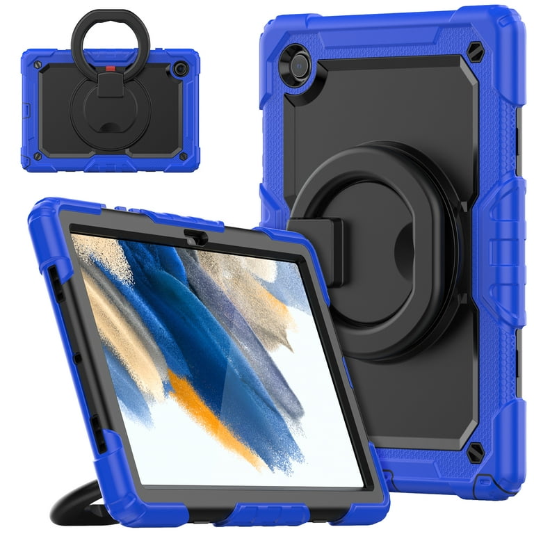 Feishell for Samsung Galaxy Tab A8 10.5 SM-X200/SM-X205 Cover with 360  Rotatable Folding Handle Grip Adjustable Viewing Angle Stand,Anti-fall  Hybrid 3-Layers Multi-Functional Case,Blue 