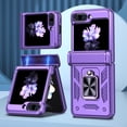 thumbnail image 1 of Feishell for Samsung Galaxy Z Flip 6 Case with Magnetic Hinge Protection,Heavy Duty Military Drop 360 Rotatable Ring Kickstand Shockproof Armor Phone Case for Samsung Galaxy Z Flip 6,Purple, 1 of 9
