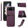 thumbnail image 1 of Feishell for Samsung Galaxy Z Flip3 Crossbody Zipper Wallet Case,for Women Men,Premium PU Leather Shockproof Magnetic Clasp Credit Card Slots Phone Case with Shoulder & Wrist Strap,Purple, 1 of 8