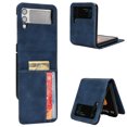thumbnail image 1 of Feishell for Samsung Galaxy Z Flip4 Case,Galaxy Z Flip4 Luxury PU Leather Folding Protective Phone Case with ID Credit Card Slots Pocket Shockproof Protective Shell Cover,Blue, 1 of 7
