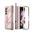 thumbnail image 1 of Feishell for Samsung Galaxy Z Fold 6 Case with Two Hinge Protection & S Pen,Transparent Plating Magnetic Hinge Hidden Kickstand Pen Holder Built-in Screen Protector All-inclusive Phone Case,Rosegold, 1 of 7