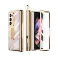 thumbnail image 1 of Feishell for Samsung Galaxy Z Fold 6 Case with Two Hinge Protection & S Pen,Transparent Plating Magnetic Hinge Hidden Kickstand Pen Holder Built-in Screen Protector All-inclusive Phone Case,Gold, 1 of 7