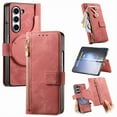 thumbnail image 1 of Feishell for Samsung Galaxy Z Fold 6 Zipper Wallet Case,[Compatible with MagSafe] Magnetic Detachable PU Leather Flip Case with Credit Card Slots & Kickstand RFID Blocking Phone Case,Pink, 1 of 9