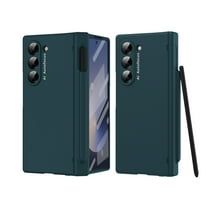 Feishell for Samsung Galaxy Z Fold 7 Case with S Pen & Pen Holder,Shockproof Hinge Protection Built-in Screen Protector Full Body Protective Anti-slip Matte Slim Phone Cover,Cyan