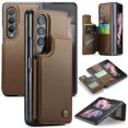 thumbnail image 1 of Feishell for Samsung Galaxy Z Fold3 Case with Card Holder, Wallet Case for Women Men with RFID Blocking, Durable PU Leather Kickstand Magnetic Clasp Shockproof Phone Case,Brown, 1 of 1