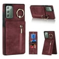 thumbnail image 1 of Feishell for Samsung Note 20, Case Wallet with Card Holder Functional Two Way Kickstand Durable Zipper Pocket RFID Blocking Leather Protective Leather for Samsung Galaxy Note 20, Winered, 1 of 12