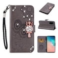 thumbnail image 1 of Feishell Samsung S20 Case Owl Pattern Glitter Sparkly Gems Shockproof PU Leather Wallet Cover Flip Stand Card Slots Magnetic Diamond Bling Folio Case for Samsung Galaxy S20, Gray, 1 of 7