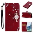 thumbnail image 1 of Feishell Samsung S21 Plus Case Owl Pattern Glitter Sparkly Gems Shockproof PU Leather Wallet Cover Flip Stand Card Slots Magnetic Diamond Bling Folio Case for Samsung Galaxy S21 Plus, Winered, 1 of 7