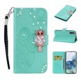 thumbnail image 1 of Feishell Samsung S21 Plus Case Owl Pattern Glitter Sparkly Gems Shockproof PU Leather Wallet Cover Flip Stand Card Slots Magnetic Diamond Bling Folio Case for Samsung Galaxy S21 Plus, Green, 1 of 7