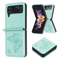 thumbnail image 1 of Feishell Samsung Z Flip 3 Case Butterfly Embossed Pattern Premium Leather Shockproof Lightweight Dustproof Protective Folding Phone Case Cover for Samsung Galaxy Z Flip 3, Green, 1 of 8