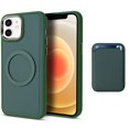 thumbnail image 1 of Feishell Silicone Magnetic Case for Apple iPhone 12,Compatible with MagSafe Charging,Built-in Removable Card Pocket,Anti-Scratch Shockproof Slim Thin Protective Phone Cover,Darkgreen, 1 of 8