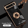 thumbnail image 1 of Feishell Slim Case for Google Pixel 6a,Stylish Plating Cute Astronaut Portable Finger Ring Kickstand Shockproof Lightweight Flexible Silicone Magnetic Car Holder TPU Phone Case,Black, 1 of 9