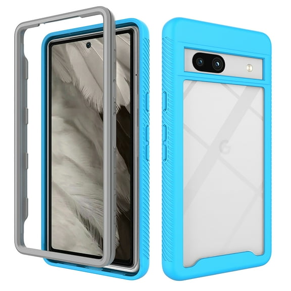 Feishell Slim Case for Google Pixel 7 Pro 6.7 inch,Shock Absorption Two-layer Protection Hard PC & Soft TPU Transparent Anti-Scratch Lightweight Clear Ultra Thin Phone Case,Blue