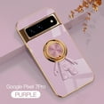 thumbnail image 1 of Feishell Slim Case for Google Pixel 7 Pro,Stylish Plating Cute Astronaut Portable Finger Ring Kickstand Shockproof Lightweight Flexible Silicone Magnetic Car Holder TPU Phone Case,Purple, 1 of 10