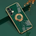 thumbnail image 1 of Feishell Slim Case for Samsung Galaxy A13 4G,Stylish Plating Cute Astronaut Portable Finger Ring Kickstand Shockproof Lightweight Flexible Silicone Magnetic Car Holder TPU Phone Case,Darkgreen, 1 of 9