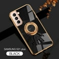 thumbnail image 1 of Feishell Slim Case for Samsung Galaxy S21 Plus,Stylish Plating Cute Astronaut Portable Finger Ring Kickstand Shockproof Lightweight Flexible Silicone Magnetic Car Holder TPU Phone Case,Black, 1 of 9